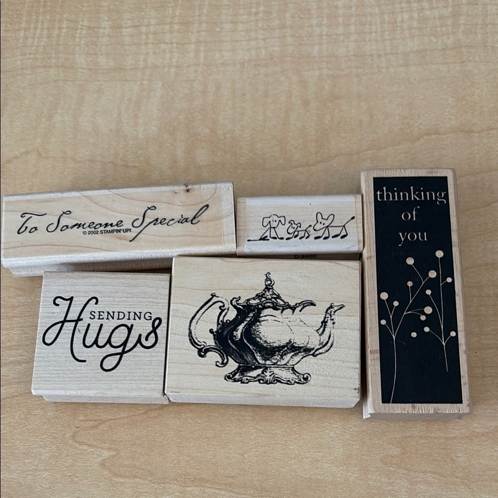 Decorative Wooden Stamp Set - Black and Brown